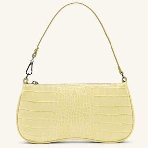 JW PEI Butter Yellow Croc-Embossed Shoulder Bag